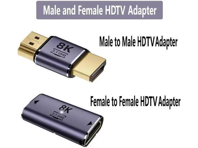 Alt view image 2 of 4 - 8K HDMI Coupler Set, Male to Male & Female to Female HDMI Extender Adapter Supports 8K@60Hz 4K@120Hz for HDTV