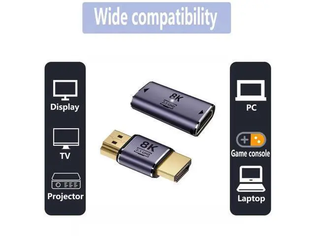 Alt view image 3 of 4 - 8K HDMI Coupler Set, Male to Male & Female to Female HDMI Extender Adapter Supports 8K@60Hz 4K@120Hz for HDTV