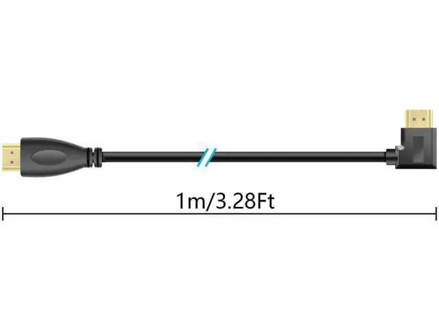 Alt view image 4 of 7 - 3FT Left 90/270 Degree HDMI 1.4 Male to Female Extension Cable, Gold-Plated, Support 4K, 3D, Ethernet & ARC Audio Return