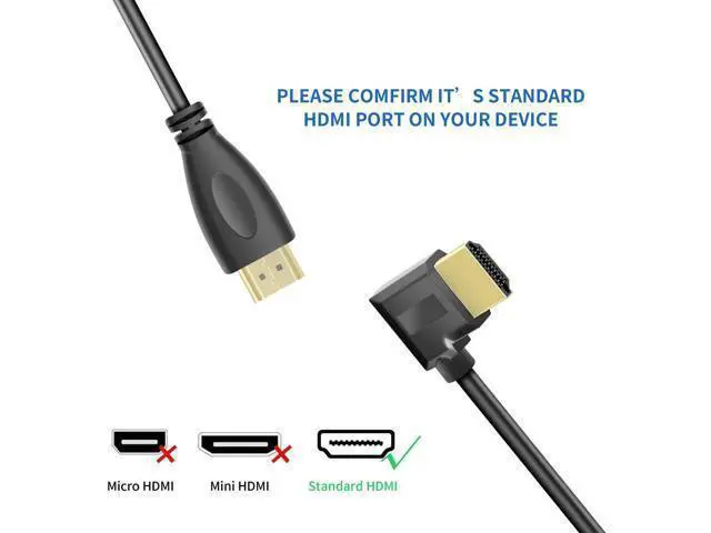 Alt view image 6 of 7 - 3FT Left 90/270 Degree HDMI 1.4 Male to Female Extension Cable, Gold-Plated, Support 4K, 3D, Ethernet & ARC Audio Return