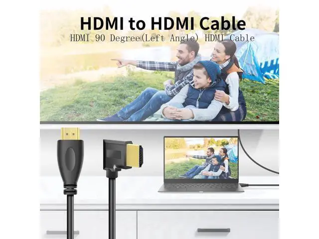 Alt view image 5 of 7 - 3FT Left 90/270 Degree HDMI 1.4 Male to Female Extension Cable, Gold-Plated, Support 4K, 3D, Ethernet & ARC Audio Return