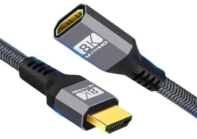Main image of 1.5M HDMI 2.1 Male to Female Extension Cable, 48Gbps, Supports 8K@60Hz, 4K@120Hz, 3D & Audio