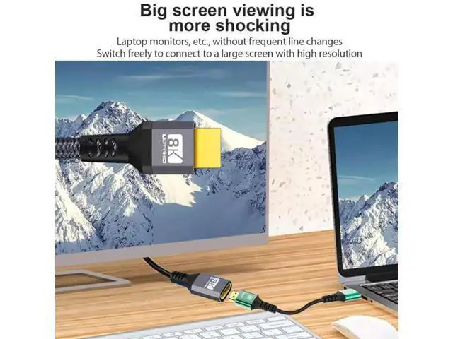 Alt view image 7 of 7 - 1.5M HDMI 2.1 Male to Female Extension Cable, 48Gbps, Supports 8K@60Hz, 4K@120Hz, 3D & Audio