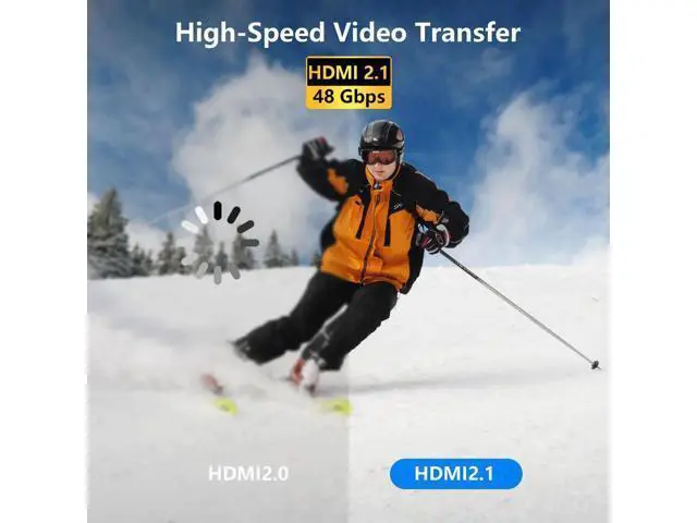 Alt view image 5 of 7 - 3FT/0.9M Coiled Micro HDMI to HDMI 2.1 Cable, 48Gbps High Speed Support 8K, 4K, 3D & Dynamic HDR for Camera, Laptop, Monitor