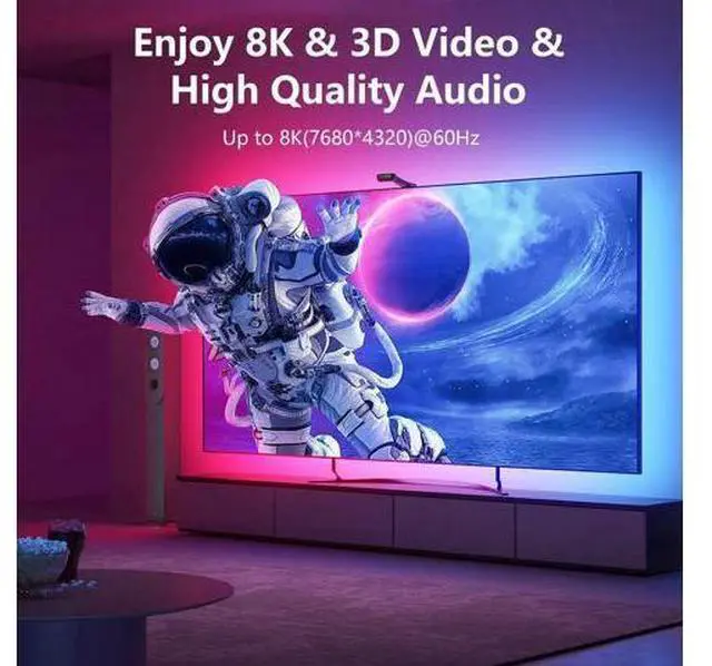 Alt view image 7 of 7 - 3FT/0.9M Coiled Micro HDMI to HDMI 2.1 Cable, 48Gbps High Speed Support 8K, 4K, 3D & Dynamic HDR for Camera, Laptop, Monitor