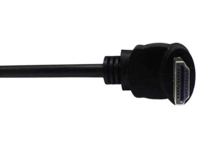 Alt view image 3 of 6 - 15cm/6 Inch Up-Angled HDMI 2.0 Male to Female Panel Mount Extension Cable with Screw Holes, Supports 4K@60Hz 3D, Black