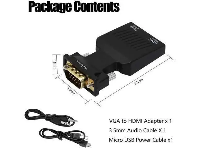 Alt view image 4 of 6 - 1080P VGA Male to HDMI Female Converter Cable, VGA to HDMI Adapter