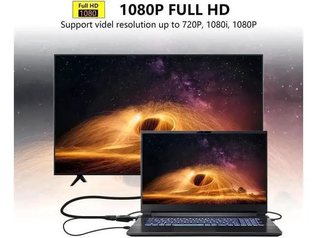 Alt view image 6 of 6 - 1080P VGA Male to HDMI Female Converter Cable, VGA to HDMI Adapter