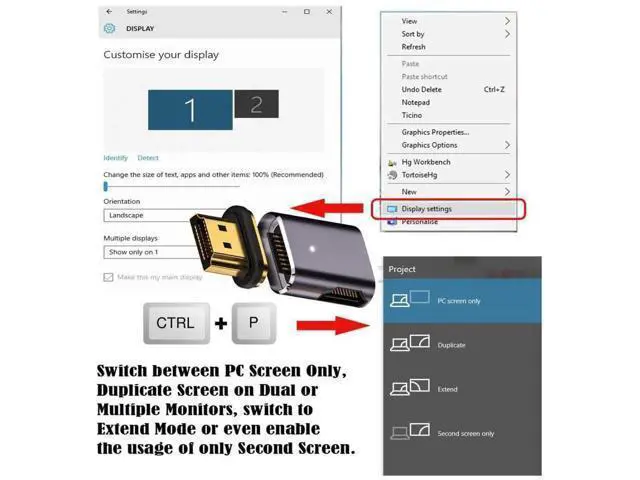 Alt view image 7 of 7 - Magnetic HDMI 2.1 Adapter, 90° Right Side Angled HDMI Male to Female Gender Changer, Gold-Plated Supports 8K@60Hz, 4K@120Hz, 48Gbps High Speed