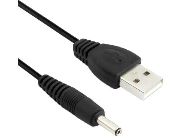 Alt view image 2 of 3 - 1.2m Black USB A Male to DC 3.5×1.35mm Barrel Jack Power Supply Cable