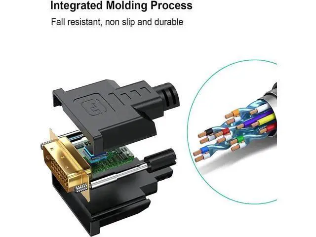 Alt view image 4 of 7 - 1FT Bi-Directional HDMI Male to DVI-I 24+5 Female Short Cable, 1080P Supported