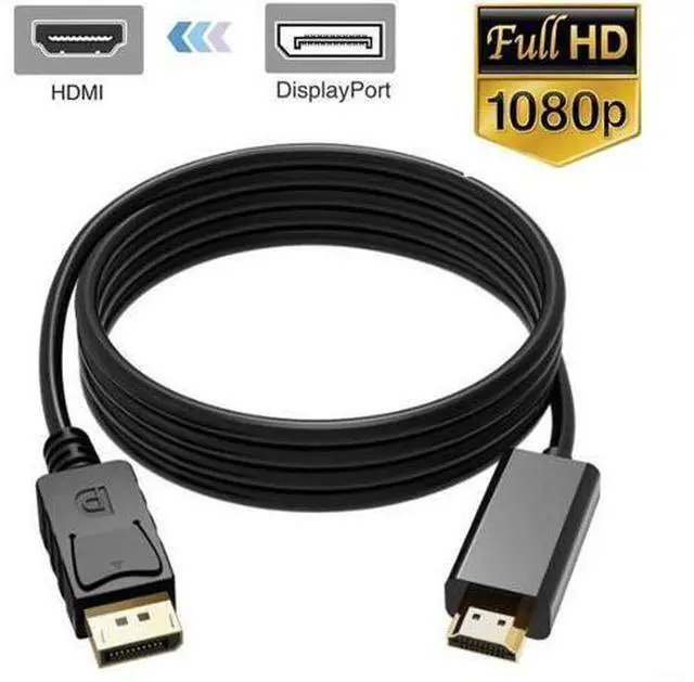 Main image of 6FT DisplayPort to HDMI Cable, 1080P DP to HDMI Converter Cord, Black for Monitors & HDTVs