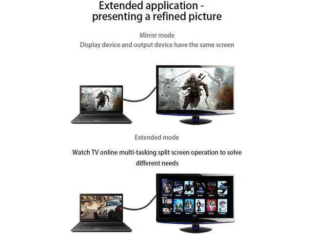 Alt view image 3 of 7 - 6FT DisplayPort to HDMI Cable, 1080P DP to HDMI Converter Cord, Black for Monitors & HDTVs