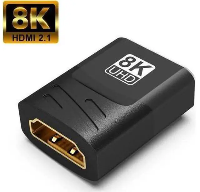 Main image of 2 Pack 8K HDMI Female to Female Coupler, Gold-Plated Cable Extension Adapter