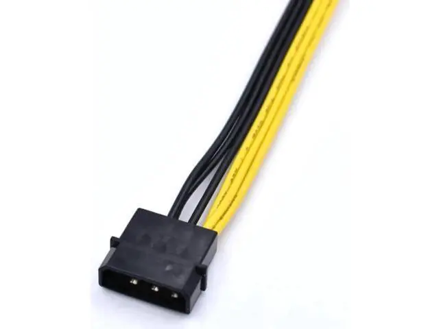 Alt view image 2 of 3 - 20cm 18AWG 4-Pin Molex to PCIe 8-Pin (6+2 Detachable) GPU Power Adapter Cable