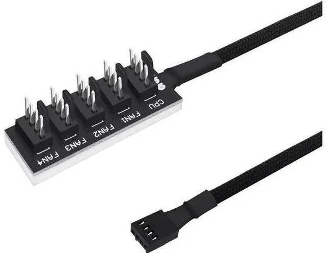 Main image of 1 to 5 Way 4-Pin PWM Fan Hub Splitter Cable, Compatible with 3/4 Pin PC Case & CPU Cooling Fans