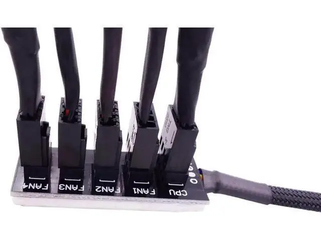 Alt view image 3 of 7 - 1 to 5 Way 4-Pin PWM Fan Hub Splitter Cable, Compatible with 3/4 Pin PC Case & CPU Cooling Fans