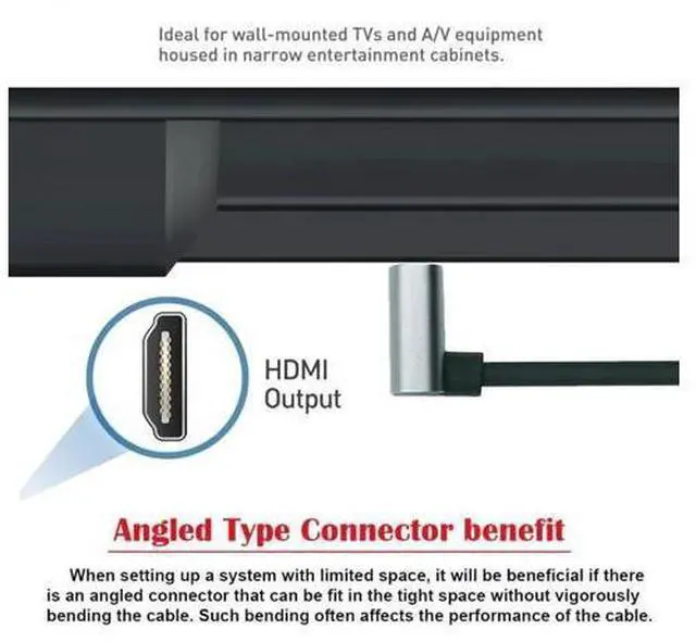 Alt view image 2 of 7 - Upward 90 Degree Stretch Coiled HDMI 2.1 Male to Male Cable, Supports 8K@60Hz for HDTV, PC, Laptops & Monitors