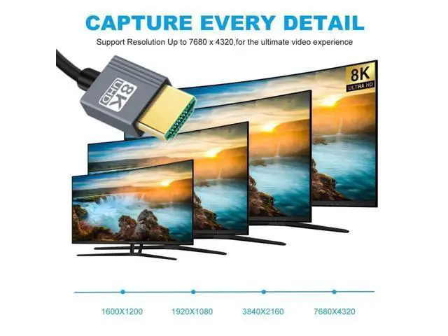 Alt view image 3 of 7 - Upward 90 Degree Stretch Coiled HDMI 2.1 Male to Male Cable, Supports 8K@60Hz for HDTV, PC, Laptops & Monitors