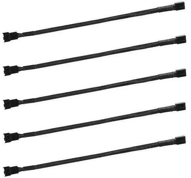 Main image of 5 Pack 27cm (10.6 Inch) 4-Pin PWM Fan Extension Cables for PC Case Cooling Fans