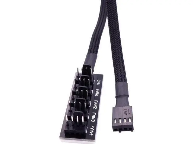 Alt view image 4 of 7 - 1 to 5 Way 4-Pin PWM Fan Hub Splitter Cable, Compatible with 3/4 Pin PC Case & CPU Cooling Fans