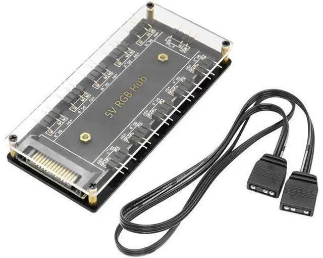 Main image of 10-Port 3Pin 5V RGB LED Splitter Hub with 50CM Extension Cable