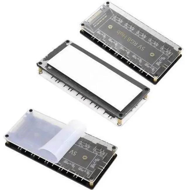 Alt view image 7 of 7 - 10-Port 3Pin 5V RGB LED Splitter Hub with 50CM Extension Cable