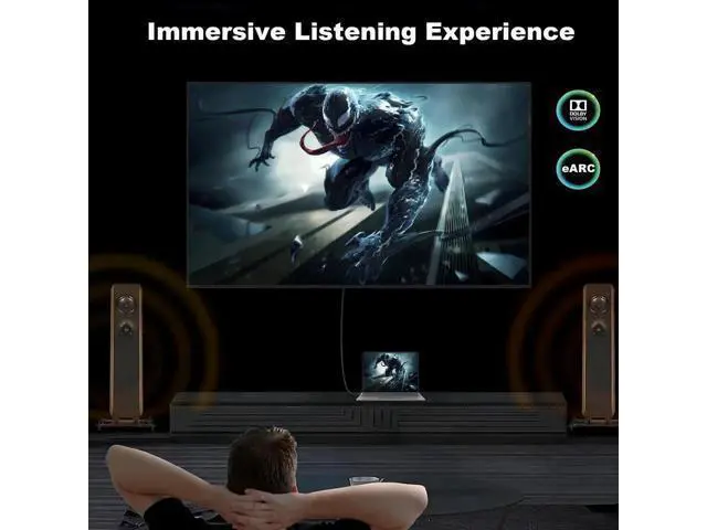 Alt view image 2 of 7 - 1.5FT HDMI Male to Female Extension Cable, 48Gbps 4K@120Hz HDMI Extender with HDR10 Dolby eARC, for TV Stick, PS5, Xbox, Switch, HDTV