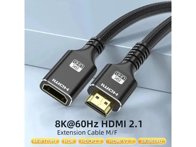 Alt view image 5 of 7 - 1.5FT HDMI Male to Female Extension Cable, 48Gbps 4K@120Hz HDMI Extender with HDR10 Dolby eARC, for TV Stick, PS5, Xbox, Switch, HDTV