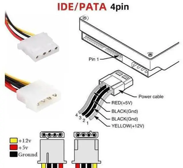 Alt view image 2 of 6 - 4 Pin IDE Molex to Dual 15Pin SATA Y-Splitter Power Cable, Male to Female 1 to 2 Power Cord