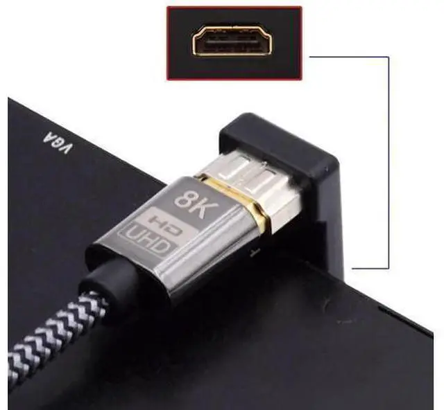 Alt view image 3 of 7 - U-Shaped 360° Down Back Angled HDMI 1.4 Male to Female Extension Adapter, Type-A HDMI Converter Supports 4K HD