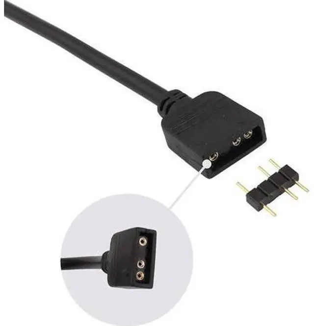 Alt view image 3 of 5 - 2 Pack 1 Foot 5V 3-Pin RGB Splitter Cable, 1 Female to 3 Female RBW LED Strip Extension Cord, 3-Port AURA RGB Lighting Hub with Gender Changer Adapter