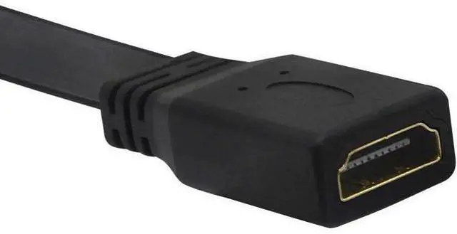Alt view image 2 of 7 - 1FT Flat Slim HDMI Extension Cable, HDMI A Male to A Female (Black)