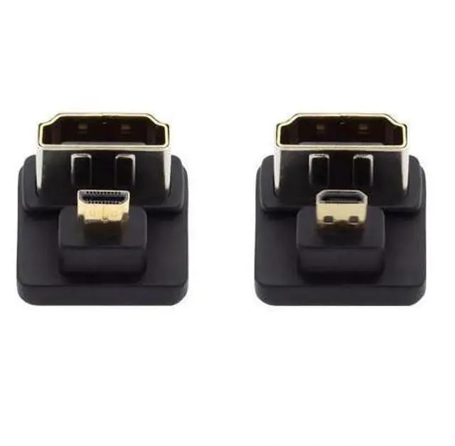 Main image of 2 Pack 180° Angled Micro HDMI Male to HDMI Female Adapter, 4K@60Hz