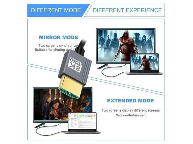 Alt view image 7 of 7 - 100cm Coiled Stretch HDMI 2.1 Male to Male Cable, Supports 8K@60Hz for HDTV, Laptops & Monitors