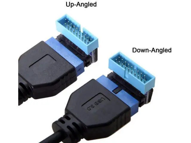Alt view image 4 of 7 - 2 Pack 90 Degree Angled USB 3.0 19/20Pin Internal Header Male to Female Adapter, Motherboard Front Panel Gender Changer