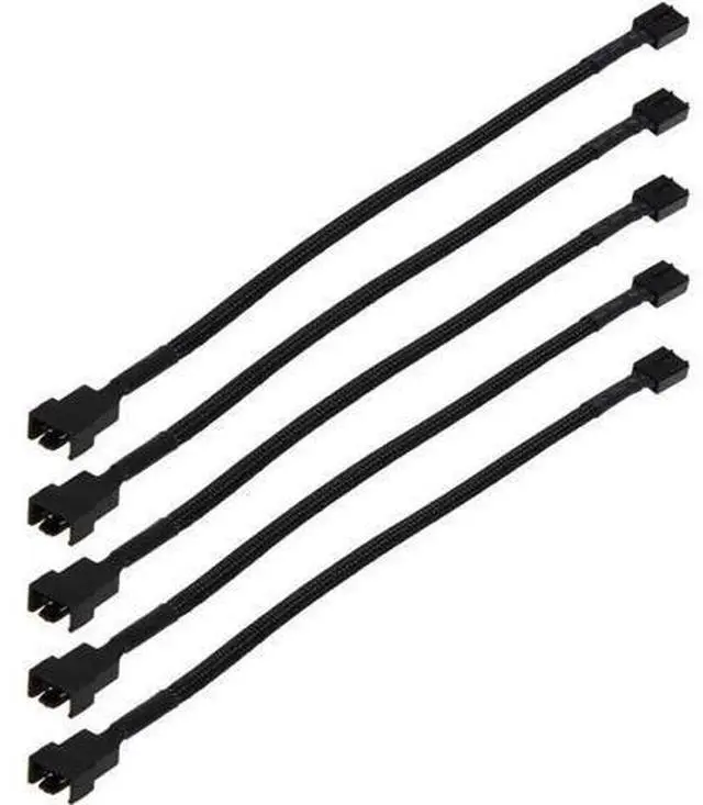 Main image of 5 Pack 25cm Braided Molex TX4 4Pin to PWM Fan Extension Cable, 4Pin Molex Power to 2Pin/3Pin/4Pin Case Cooling Fan Adapter Cord