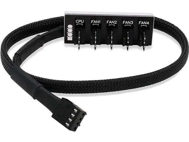 Alt view image 3 of 7 - 1-to-5 4-Pin PWM Fan Splitter Cable, Motherboard Fan Header Extension Cord Compatible with 3Pin/4Pin ATX PC Case Cooling Fans