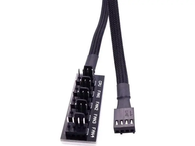 Alt view image 4 of 7 - 1-to-5 4-Pin PWM Fan Splitter Cable, Motherboard Fan Header Extension Cord Compatible with 3Pin/4Pin ATX PC Case Cooling Fans