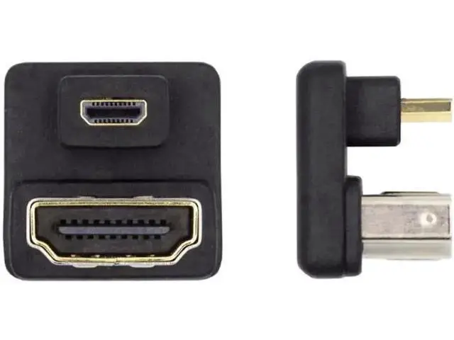 Alt view image 6 of 7 - U-Shaped 360° Down Reverse Micro HDMI 1.4 Male to HDMI Female Adapter, Type-D Port Saver