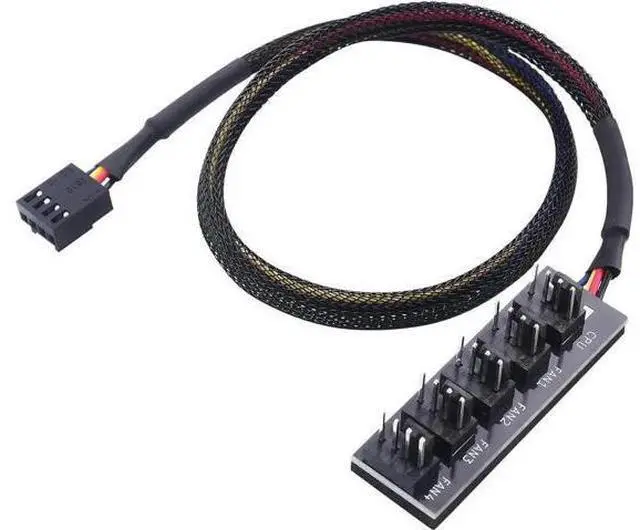 Main image of 1-to-5 Port PWM Fan Hub, PC Case Fan Connector Adapter with 16 Inch Cable