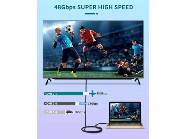 Alt view image 2 of 7 - 3.3FT Black Ultra High Speed HDMI Cable, 48Gbps Bandwidth Supports 8K@60Hz