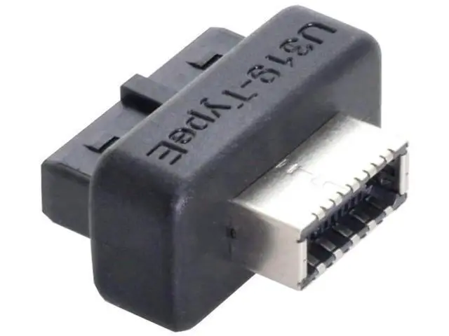 Alt view image 4 of 7 - Overmolded USB 3.0 19/20Pin Motherboard Header to USB 3.1 Type-E Front Panel Extension Adapter