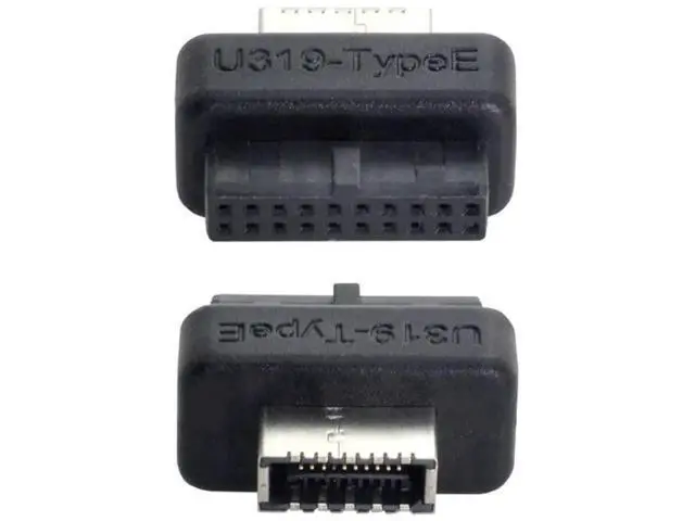Alt view image 5 of 7 - Overmolded USB 3.0 19/20Pin Motherboard Header to USB 3.1 Type-E Front Panel Extension Adapter