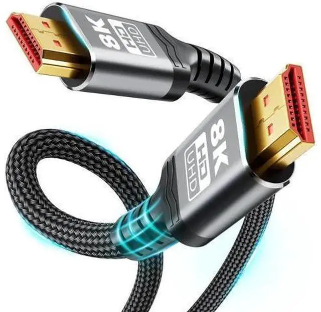 Main image of 5ft Nylon Braided HDMI 2.1 Ultra High Speed Cable, 48Gbps Bandwidth Supports 8K@60Hz(7680×4320), 4K@120Hz, Dynamic HDR10, eARC, 3D & Dolby Atmos