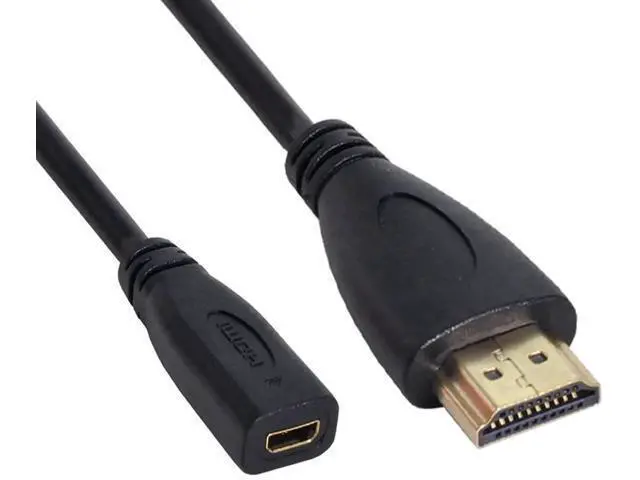 Alt view image 4 of 4 - 20cm Micro HDMI Female to HDMI Male Adapter Cable for Tablets & Smartphones