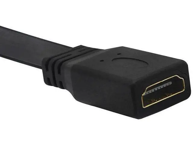 Alt view image 2 of 7 - 1FT Ultra Slim Flat HDMI Extension Cable, HDMI Type A Female to 90 Degree Down Angled Type A Male Cord