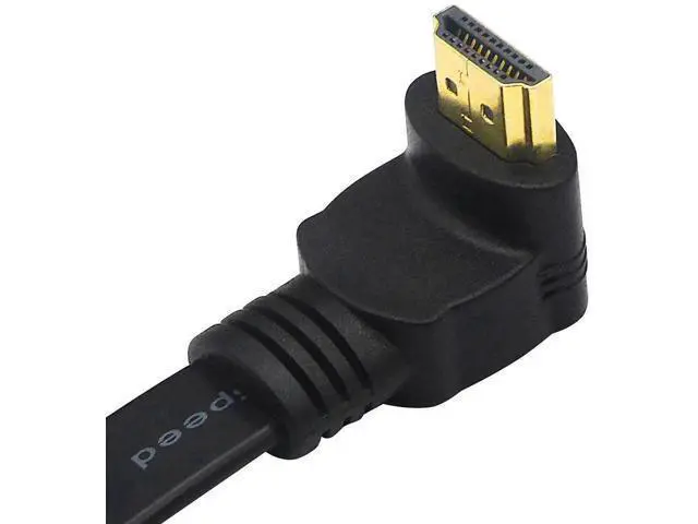 Alt view image 5 of 7 - 1FT Ultra Slim Flat HDMI Extension Cable, HDMI Type A Female to 90 Degree Down Angled Type A Male Cord