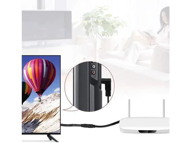 Alt view image 6 of 7 - 1FT Ultra Slim Flat HDMI Extension Cable, HDMI Type A Female to 90 Degree Down Angled Type A Male Cord