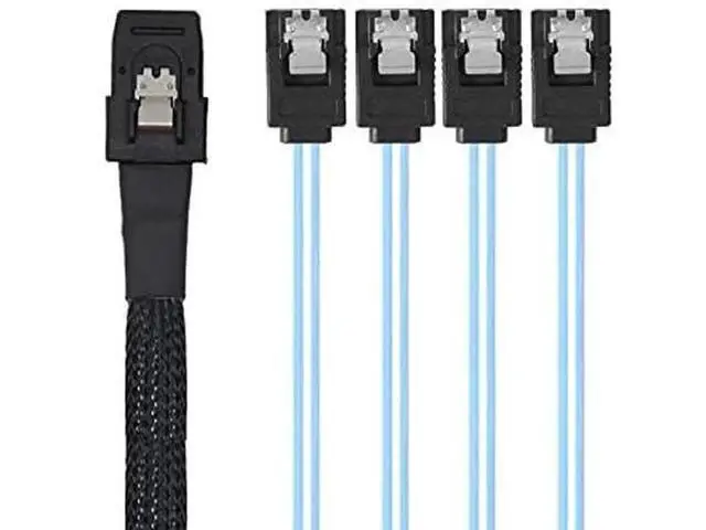 Alt view image 3 of 7 - 50cm Internal Mini SAS SFF-8087 to 4×SATA 7Pin Hard Drive Cable, 6Gbps Server RAID Data Cable